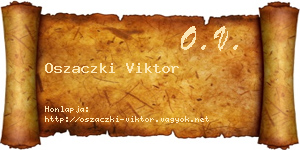 Oszaczki Viktor névjegykártya
